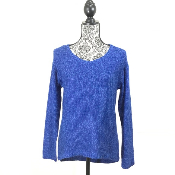 RDI Knit High Low Pullover Sweater Blue/Teal Sz M - Picture 4 of 8